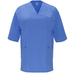 Unisex krekls ar īsām piedurknēm un izgriezumu, zils cena un informācija | Medicīnas apģērbs  | 220.lv