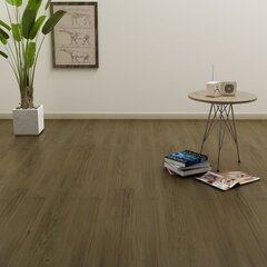 vidaXL grīdas dēļi, pašlīmējoši, 4,46 m², 3 mm, brūns PVC cena un informācija | Lamināts | 220.lv