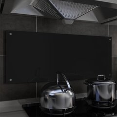 vidaXL virtuves sienas panelis, 100x40 cm, rūdīts stikls, melns cena un informācija | Virtuves furnitūra | 220.lv