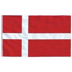 vidaXL Dānijas karogs, 90x150 cm cena un informācija | Karogi un aksesuāri | 220.lv