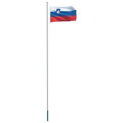 vidaXL Slovēnijas karogs un karoga masts, alumīnijs, 6,2 m cena un informācija | Karogi un aksesuāri | 220.lv