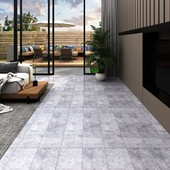 vidaXL grīdas dēļi, pašlīmējoši, 4,46 m², 3 mm, betona pelēks PVC cena un informācija | Lamināts | 220.lv