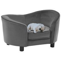 vidaXL suņu dīvāns, pelēks, 69x49x40 cm, plīšs, mākslīgā āda цена и информация | Лежаки, домики | 220.lv