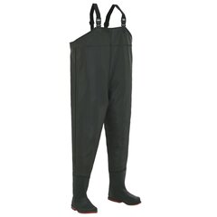 vidaXL makšķernieku bikses ar zābakiem, zaļas, 44. izmērs cena un informācija | Makšķernieku apģērbs, zābaki | 220.lv