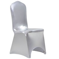 vidaXL krēslu pārvalki, 6 gab., elastīgi, sudraba krāsa cena un informācija | Mēbeļu pārvalki | 220.lv
