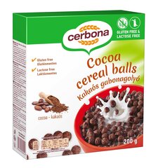 CERBONA bezglutēna šokolādes brokastu bumbiņas, 200 g cena un informācija | Brokastu pārslas | 220.lv