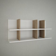 Sienas plaukts Kalune Design Wall Shelf 775(I), 40 cm, balts/gaiši brūns cena un informācija | Plaukti | 220.lv
